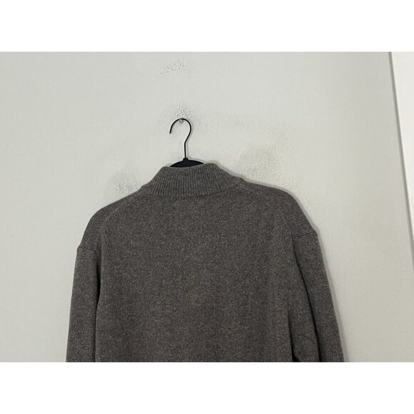 Ledbury Bebinsale 3 Button Brewer Mockneck Sweater 100% Wool Size XL Brown - Picture 8 of 15